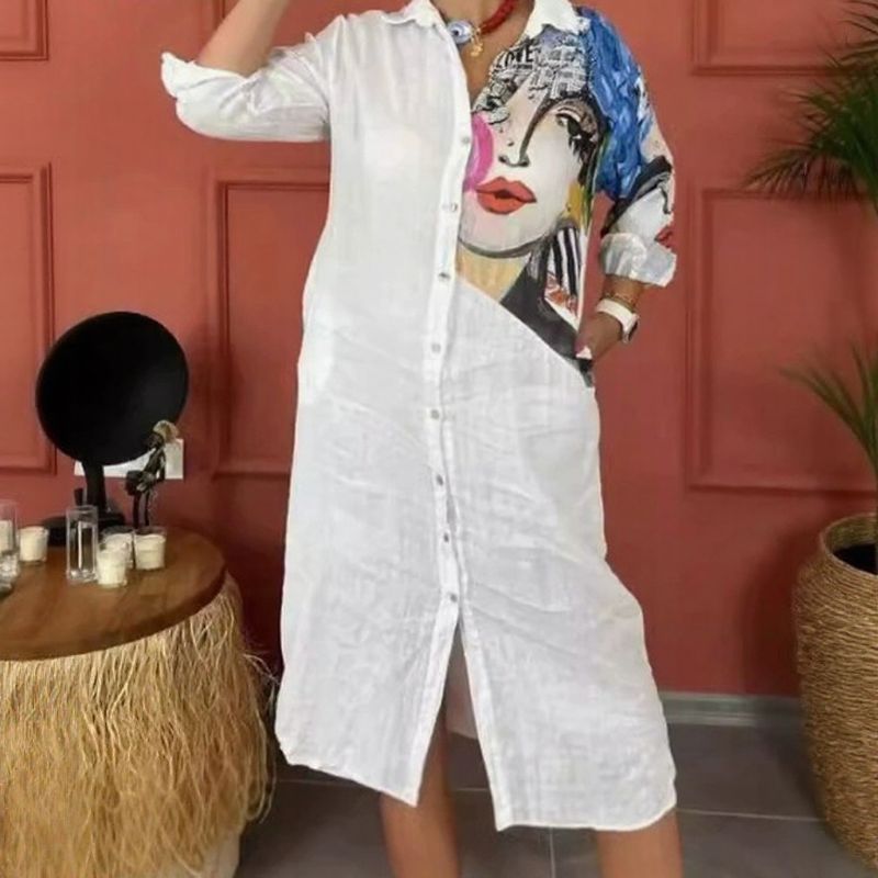 Vestido Vila Madalena™ em Algodão Leve com Estampa Artística / Inspirado no Coração Criativo de São Paulo!