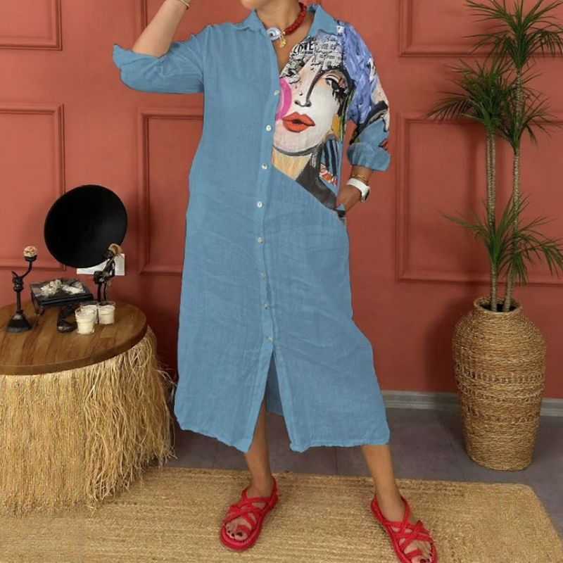 Vestido Vila Madalena™ em Algodão Leve com Estampa Artística / Inspirado no Coração Criativo de São Paulo!