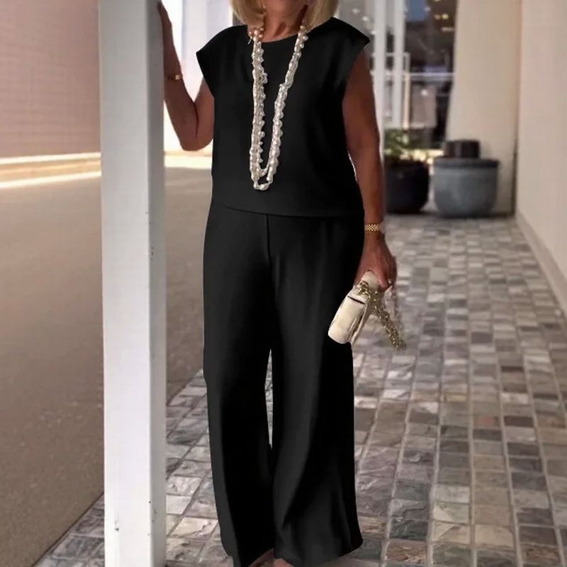 Conjunto Vittoria™ com Blusa Minimalista e Calça Pantalona / Refinamento e Conforto para a Mulher que Inspira Respeito e Estilo!
