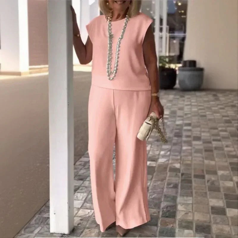 Conjunto Vittoria™ com Blusa Minimalista e Calça Pantalona / Refinamento e Conforto para a Mulher que Inspira Respeito e Estilo!