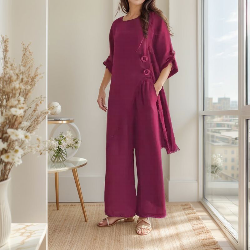 Conjunto Adhara™ Com Recortes Artesanais e Modelagem Ampla / Estilo Autêntico com Conforto e Liberdade em Cada Detalhe!