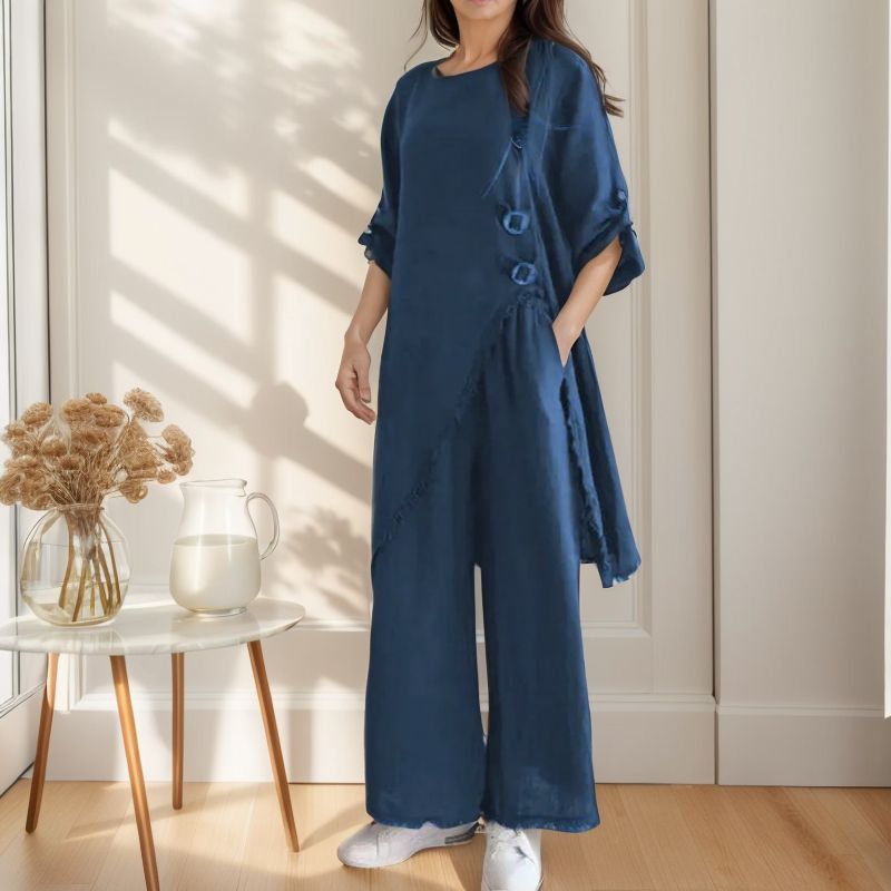 Conjunto Adhara™ Com Recortes Artesanais e Modelagem Ampla / Estilo Autêntico com Conforto e Liberdade em Cada Detalhe!