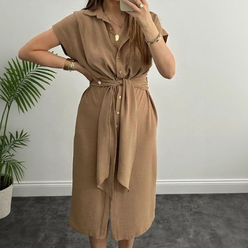 Vestido Julie™ em Viscose com Elastano e Cintura Ajustável / Elegância Descomplicada para o Seu Dia a Dia!