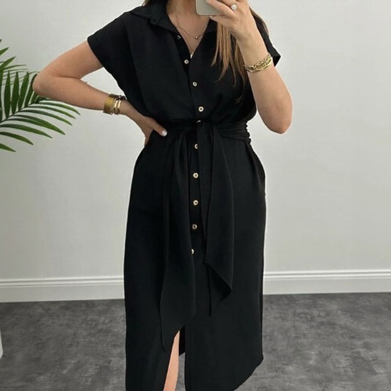 Vestido Julie™ em Viscose com Elastano e Cintura Ajustável / Elegância Descomplicada para o Seu Dia a Dia!