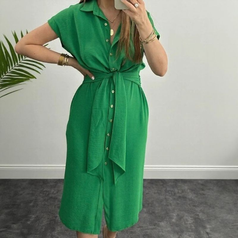 Vestido Julie™ em Viscose com Elastano e Cintura Ajustável / Elegância Descomplicada para o Seu Dia a Dia!