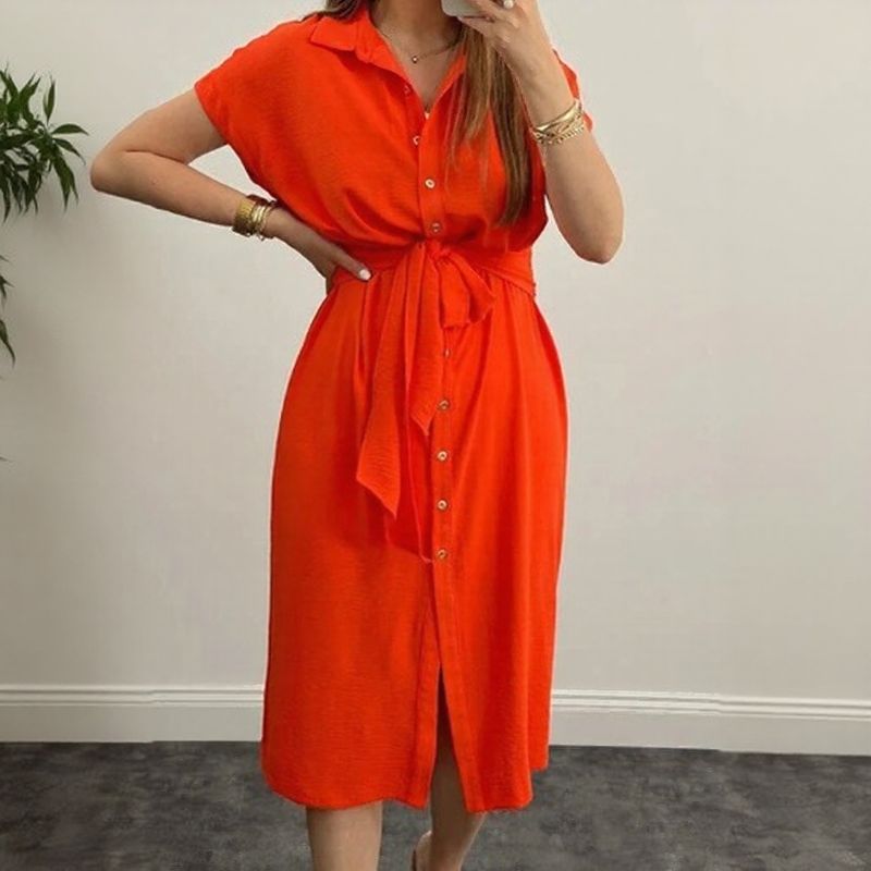 Vestido Julie™ em Viscose com Elastano e Cintura Ajustável / Elegância Descomplicada para o Seu Dia a Dia!