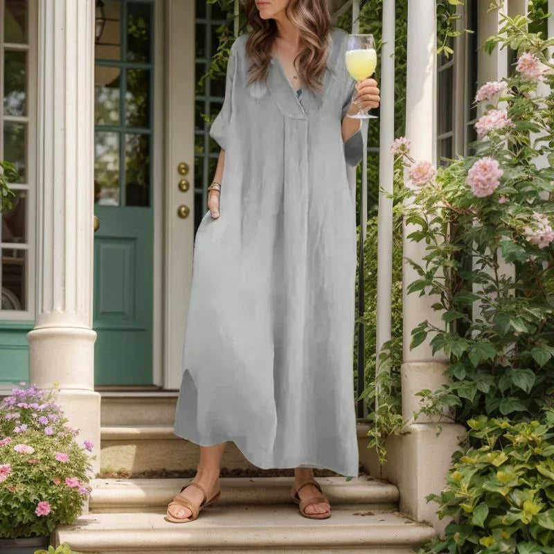 Vestido Sol de Bali™ em Linho de Algodão com Caimento Solto / Para Mulheres que Carregam o Brilho do Sol no Corpo e na Alma!