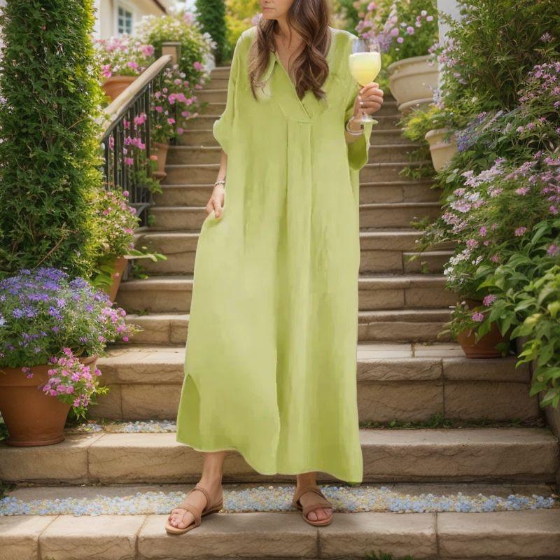 Vestido Sol de Bali™ em Linho de Algodão com Caimento Solto / Para Mulheres que Carregam o Brilho do Sol no Corpo e na Alma!