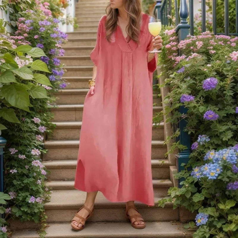 Vestido Sol de Bali™ em Linho de Algodão com Caimento Solto / Para Mulheres que Carregam o Brilho do Sol no Corpo e na Alma!