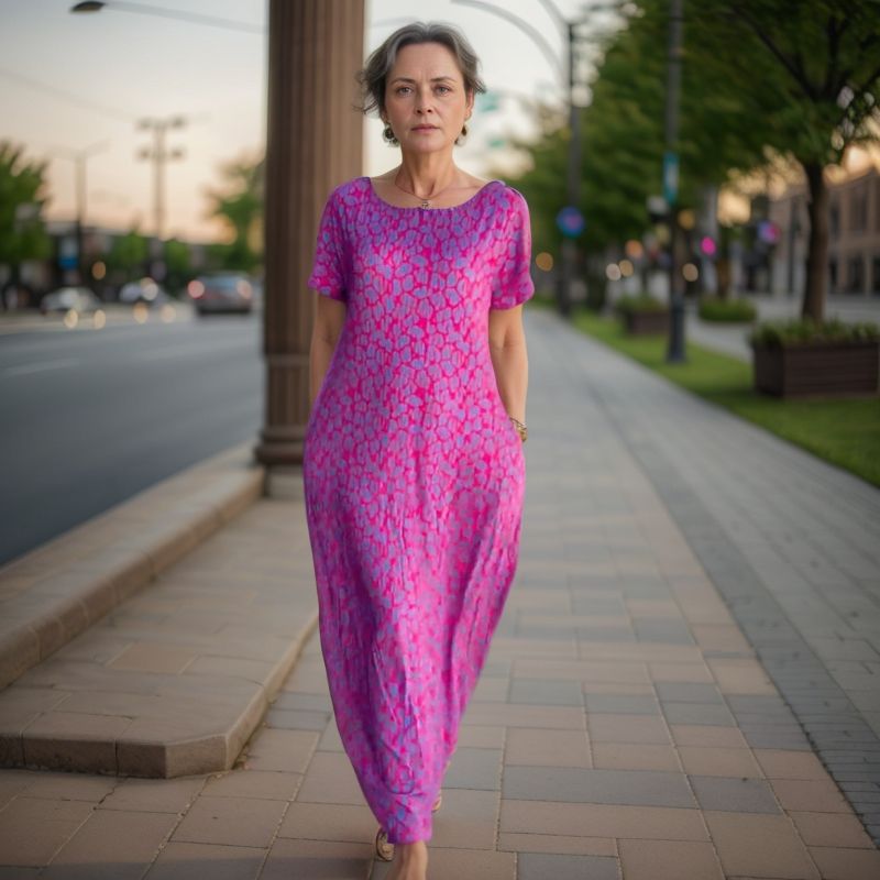Vestido Aurora Riviera™ com Estampa Animal Print e Strass na Gola / Para Mulheres que Irradiam Estilo e Glamour!