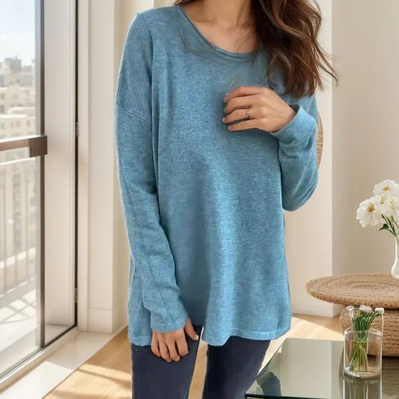 Blusa Mariane™ em Malha de Algodão Leve com Botões nas Costas / Para Quem Escolhe o Estilo com Liberdade!