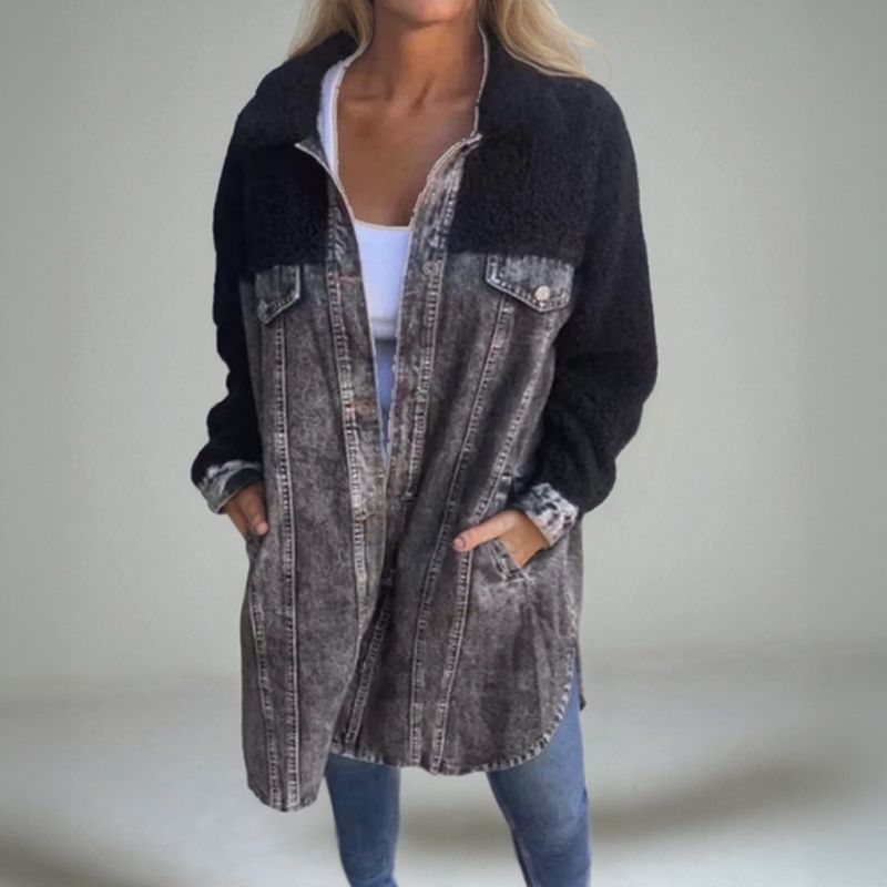 Casaco Elbefort™ Híbrido de Jeans com Pelúcia / A Fusão Perfeita entre Atitude e Conforto!
