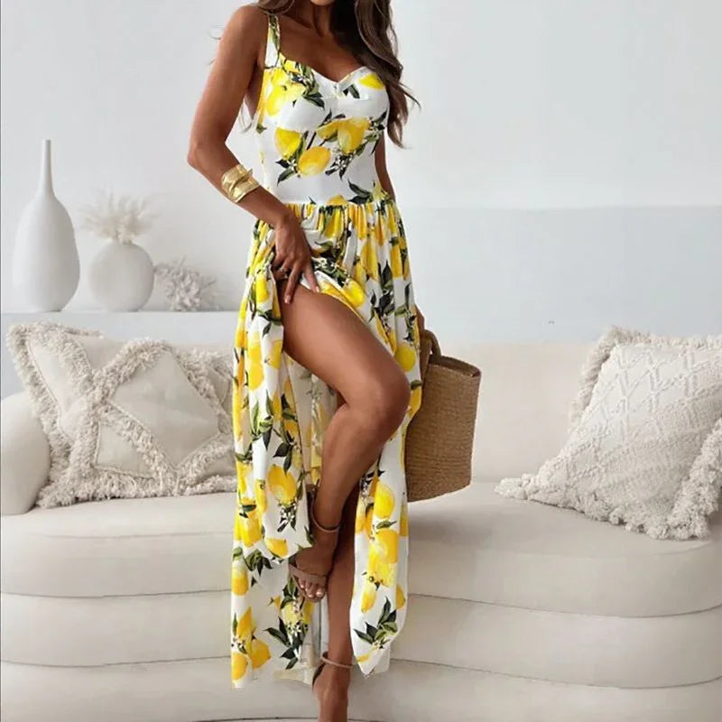 Vestido La Limone™ om Alças Confortáveis e Estilo Italiano / Frescor Mediterrâneo com Sensualidade e Leveza!