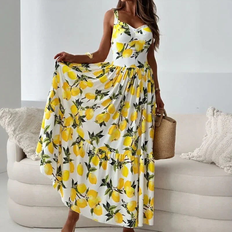 Vestido La Limone™ om Alças Confortáveis e Estilo Italiano / Frescor Mediterrâneo com Sensualidade e Leveza!