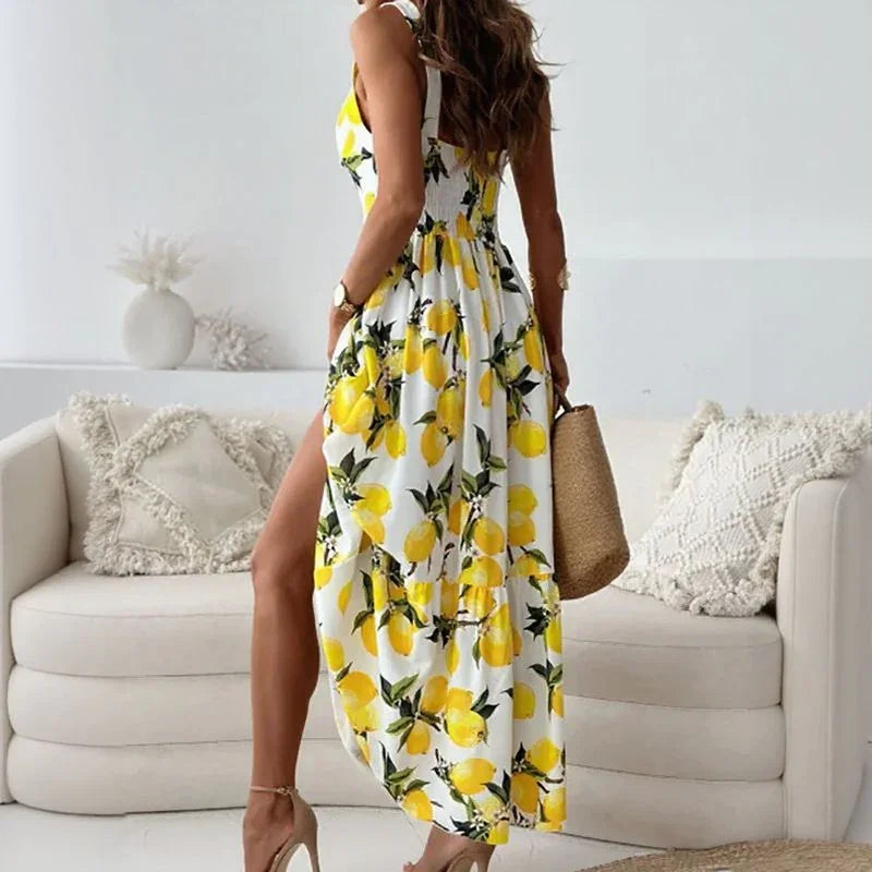 Vestido La Limone™ om Alças Confortáveis e Estilo Italiano / Frescor Mediterrâneo com Sensualidade e Leveza!