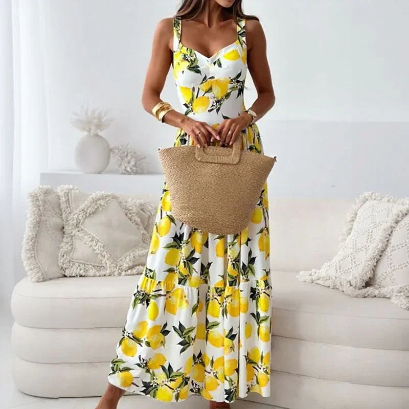 Vestido La Limone™ om Alças Confortáveis e Estilo Italiano / Frescor Mediterrâneo com Sensualidade e Leveza!