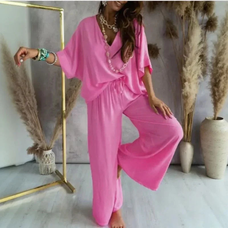 Conjunto Aveline™ em Viscose Acetinada com Toque Sedoso / Elegância Leve para a Mulher que Vive com Charme Natural!