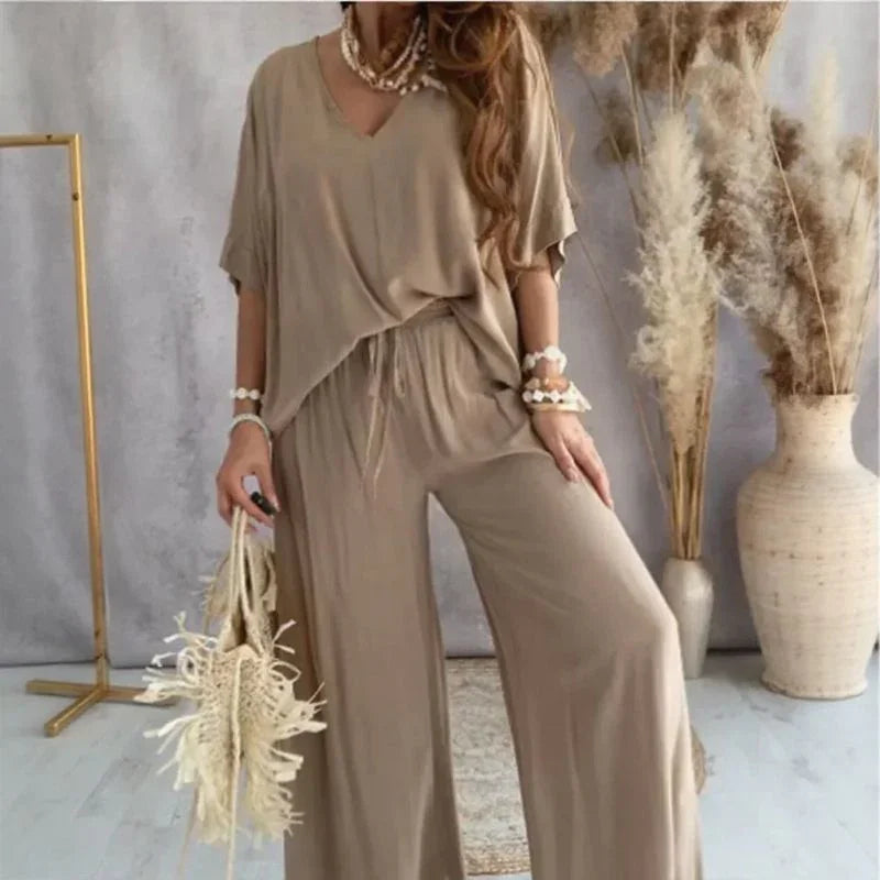 Conjunto Aveline™ em Viscose Acetinada com Toque Sedoso / Elegância Leve para a Mulher que Vive com Charme Natural!