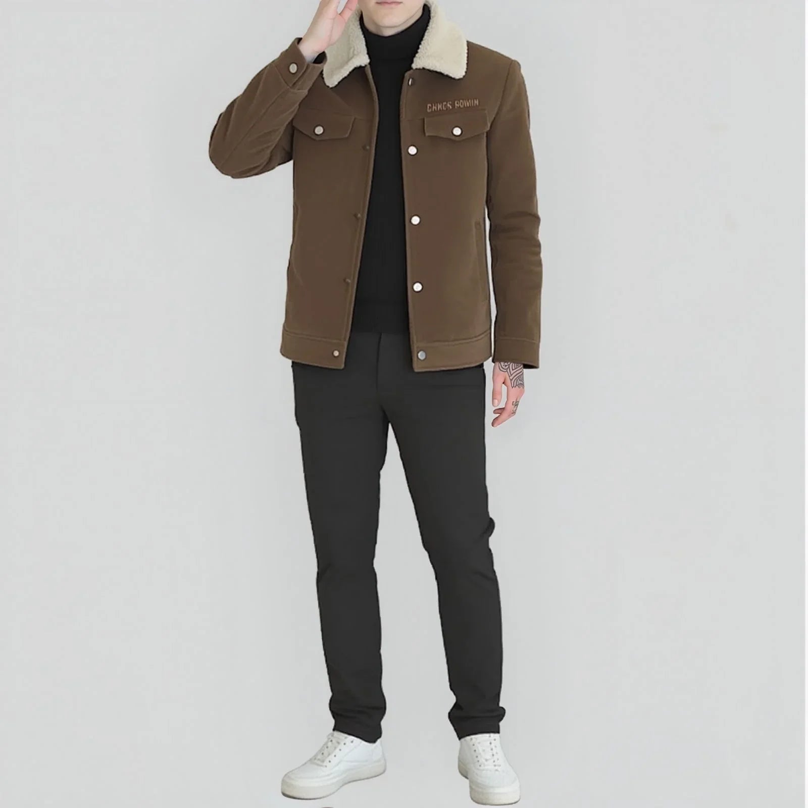 Jaqueta Timberline™ em Veludo Cotelê com Gola Shearling / Para Homens que Encaram o Frio com Estilo e Personalidade!