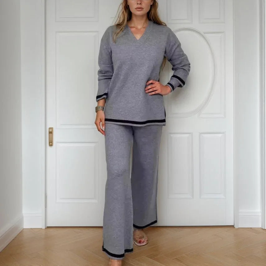 Conjunto Boston™ em Malha de Moletinho Soft com Detalhes Contrastantes / Conforto e Estilo que Se Encontram no Look Perfeito!