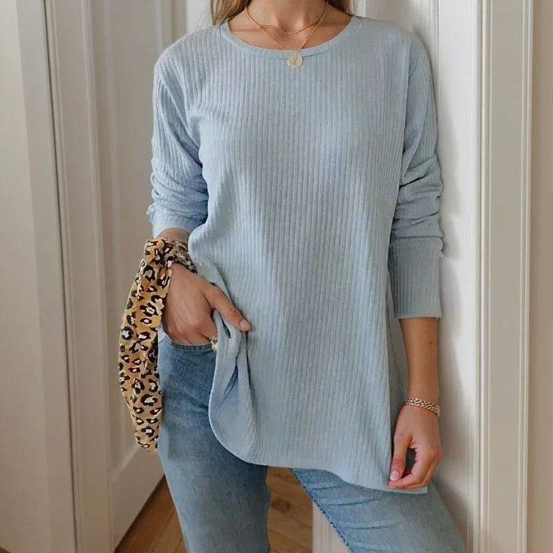 Suéter Dondoca™ em Tecido Canelado e Detalhes Laterais / Um Toque de Delicadeza que Combina com Todos os Momentos!