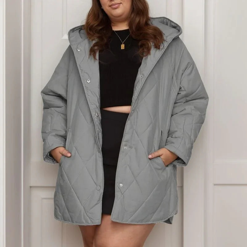 Casaco Mirella™ Estilo Parka com Matelassê Aconchegante / Aconchego Feminino com Estilo Contemporâneo para Enfrentar o Inverno com Classe!