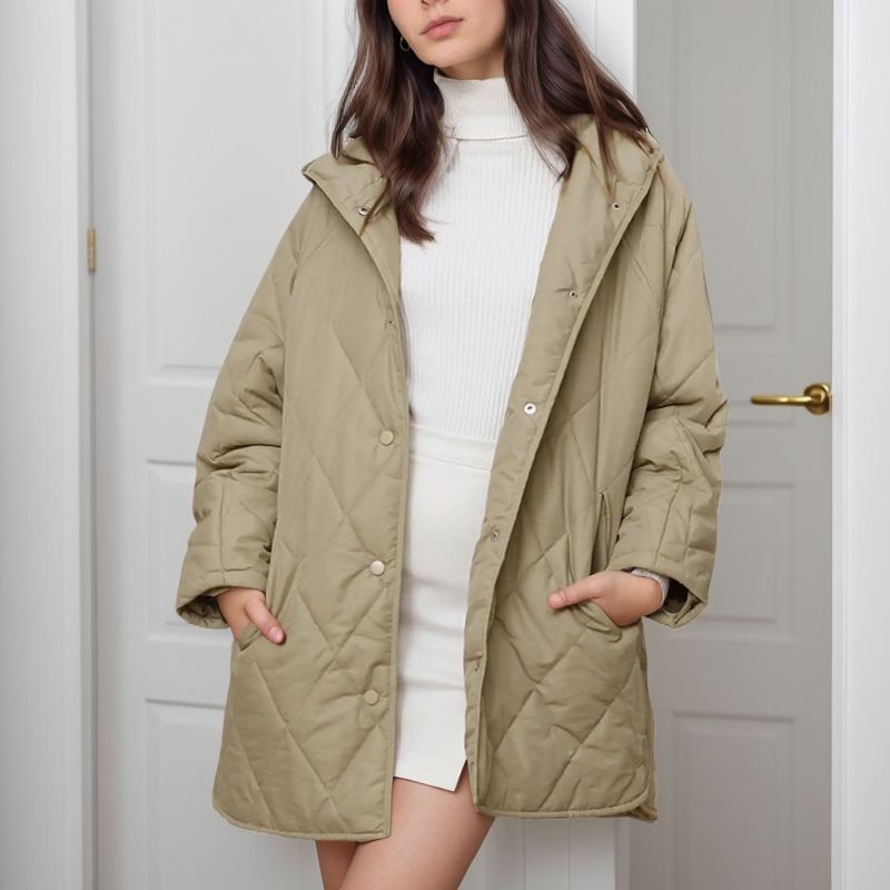 Casaco Mirella™ Estilo Parka com Matelassê Aconchegante / Aconchego Feminino com Estilo Contemporâneo para Enfrentar o Inverno com Classe!