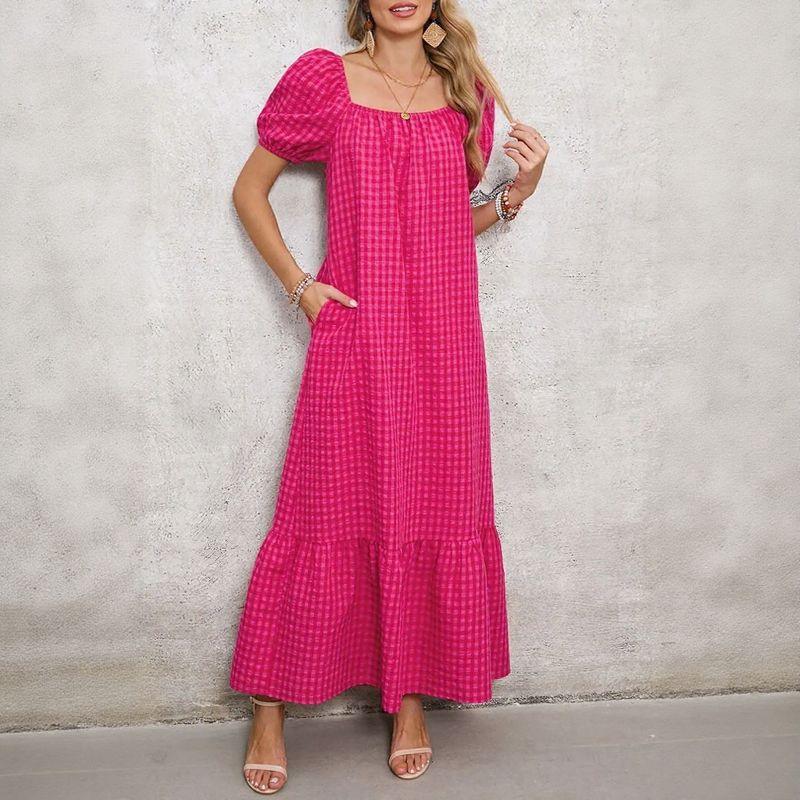 Vestido Campestre Lolita™ em Algodão Misto com Manga Bufante O Rústi