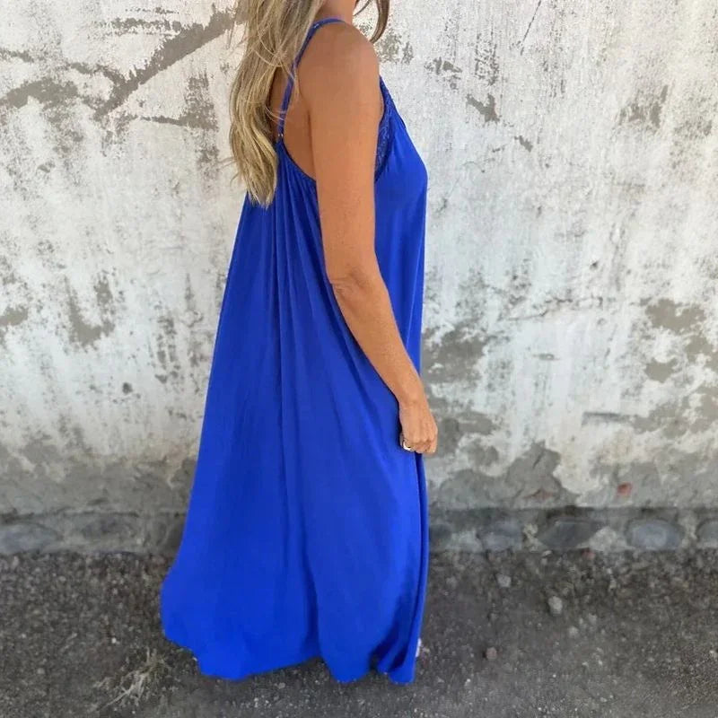 Vestido Magali™ em Viscose com Acabamento em Renda / Leveza absoluta com caimento que valoriza o corpo!