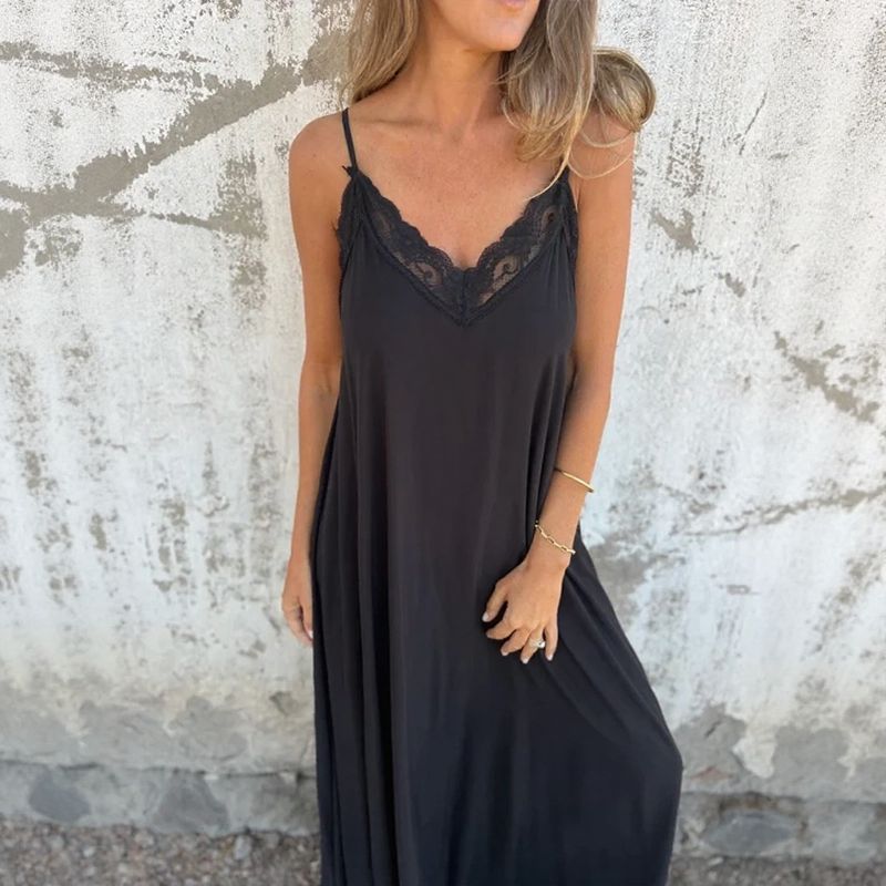 Vestido Magali™ em Viscose com Acabamento em Renda / Leveza absoluta com caimento que valoriza o corpo!