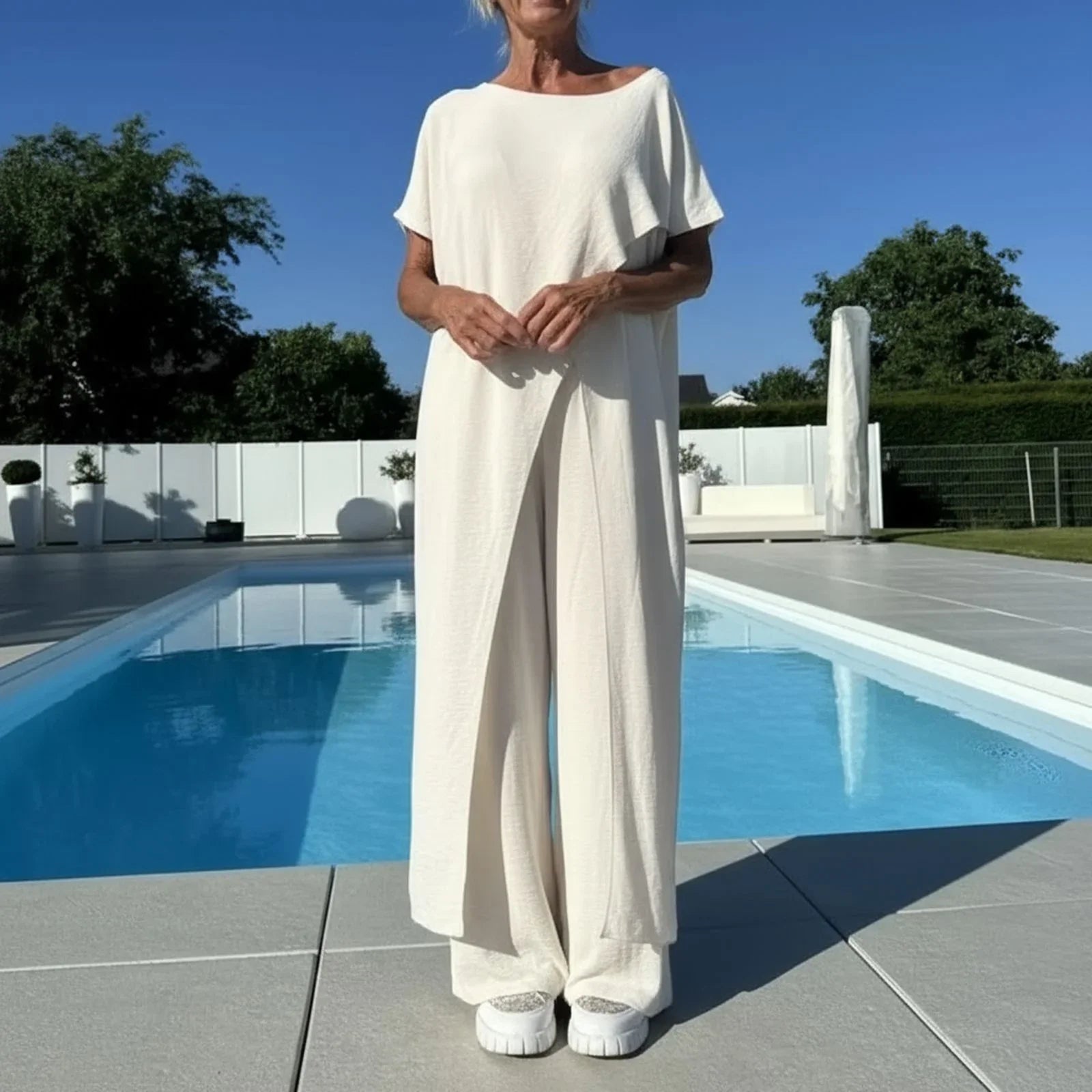 Conjunto CasaLuna™ em Linho de Algodão e Corte Assimétrico / O Conforto e Estilo que Voce Precisa!