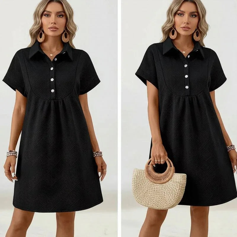 Vestido Nathaly™ Em Malha Texturizada Premium / Textura Geométrica Clássica e Feminilidade com Postura!