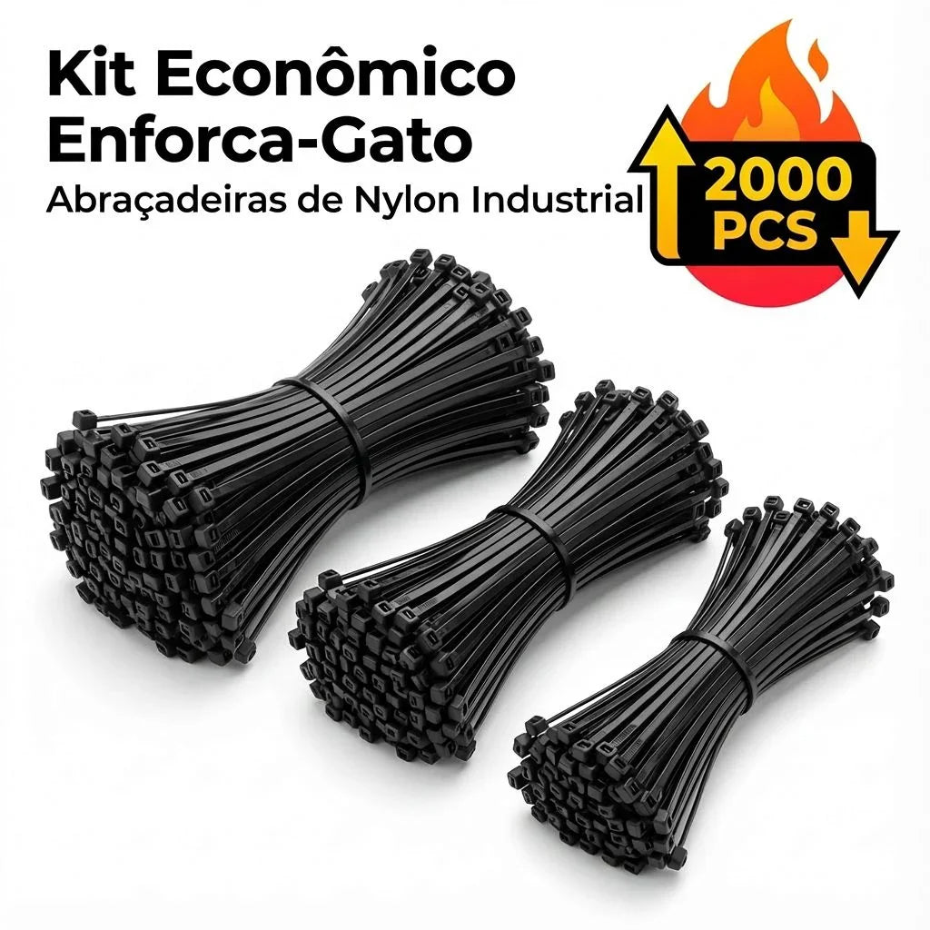 Kit de Enforca-Gato em Nylon Industrial Modern Lar™ – Pacote Econômico de Alta Fixação