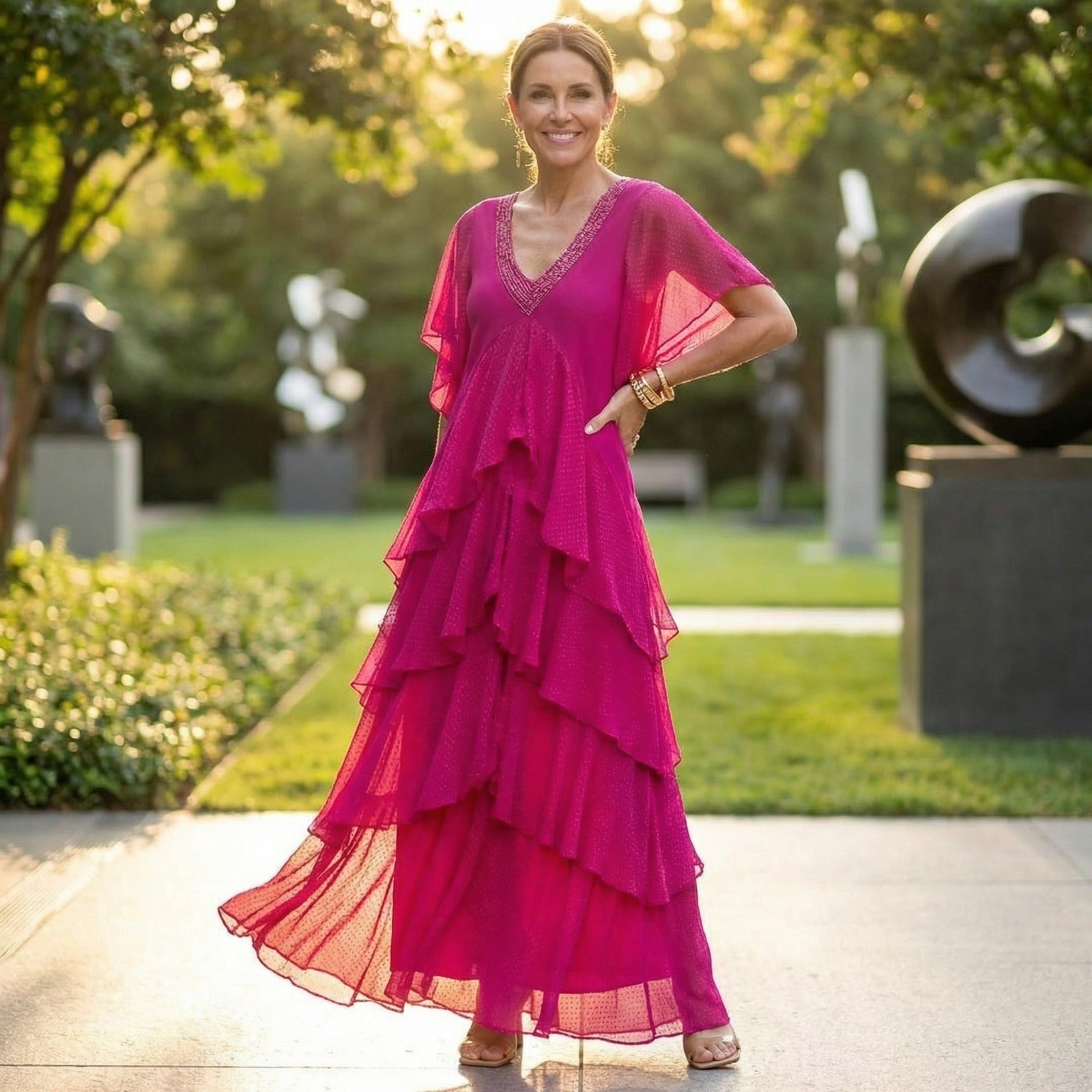 Vestido Fluído Chic Bella™ Em Camadas / A Combinação Perfeita de Conforto e Estilo para Todas as Estações!