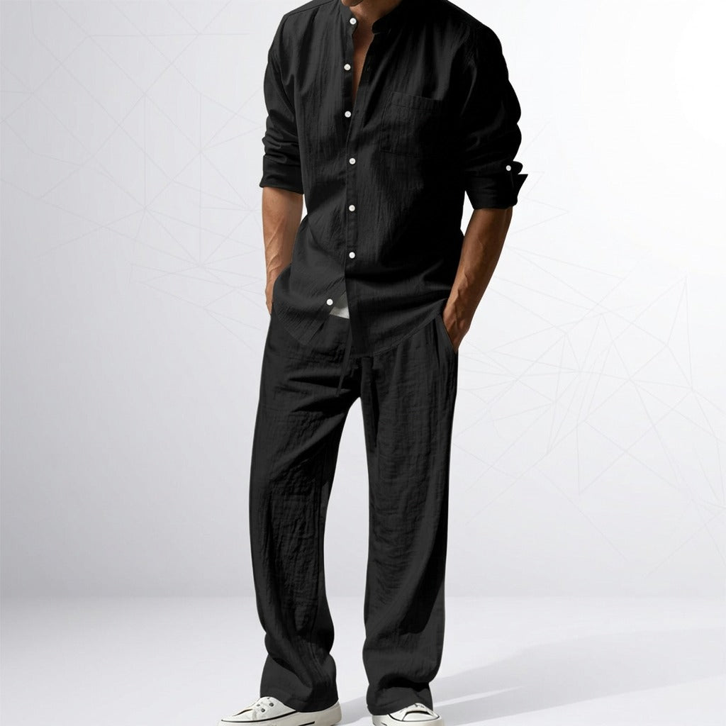 Conjunto Trancoso™ em Linho de Algodão com Design Sofisticado