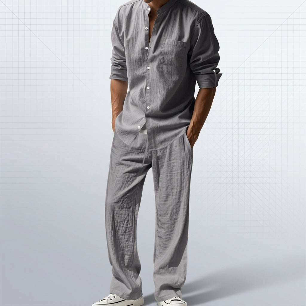 Conjunto Trancoso™ em Linho de Algodão com Design Sofisticado