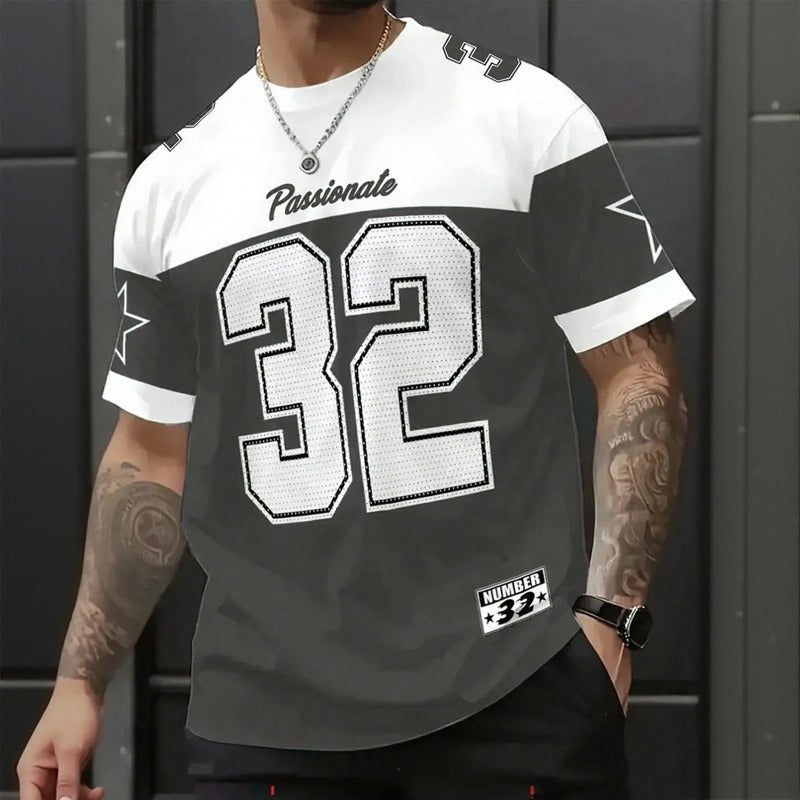 Camiseta Endzone™ em Malha Premium com Estilo Jersey Streetwear