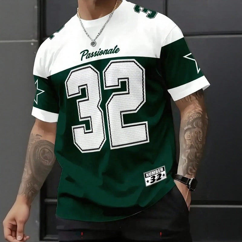 Camiseta Endzone™ em Malha Premium com Estilo Jersey Streetwear