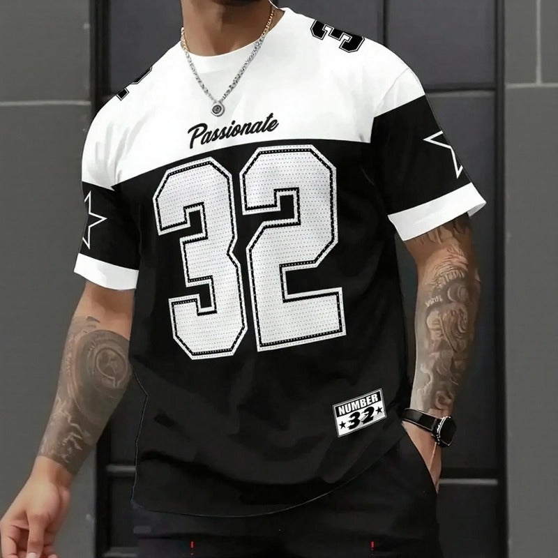 Camiseta Endzone™ em Malha Premium com Estilo Jersey Streetwear