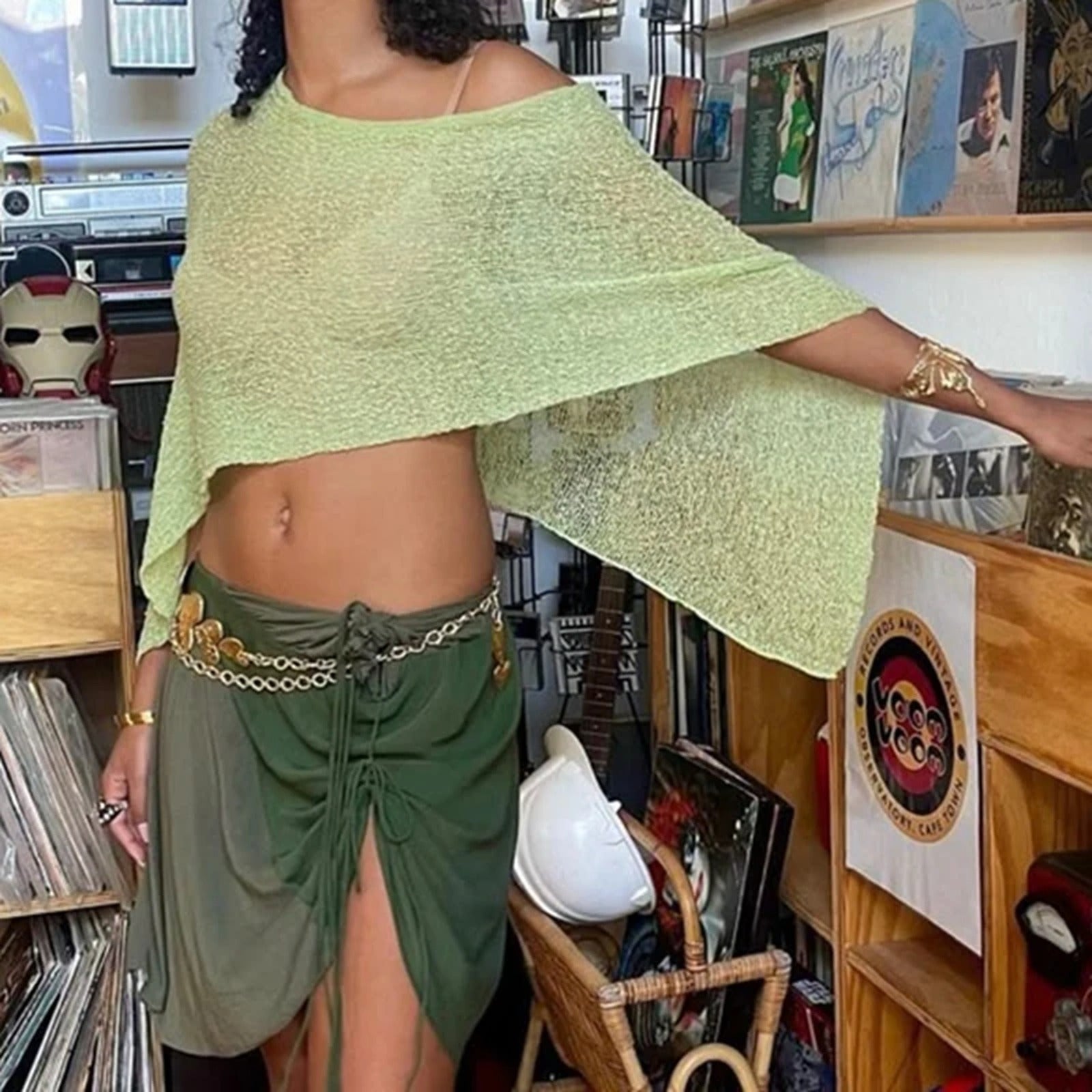 Blusa Melissa™ Estilo Poncho em Malha Leve