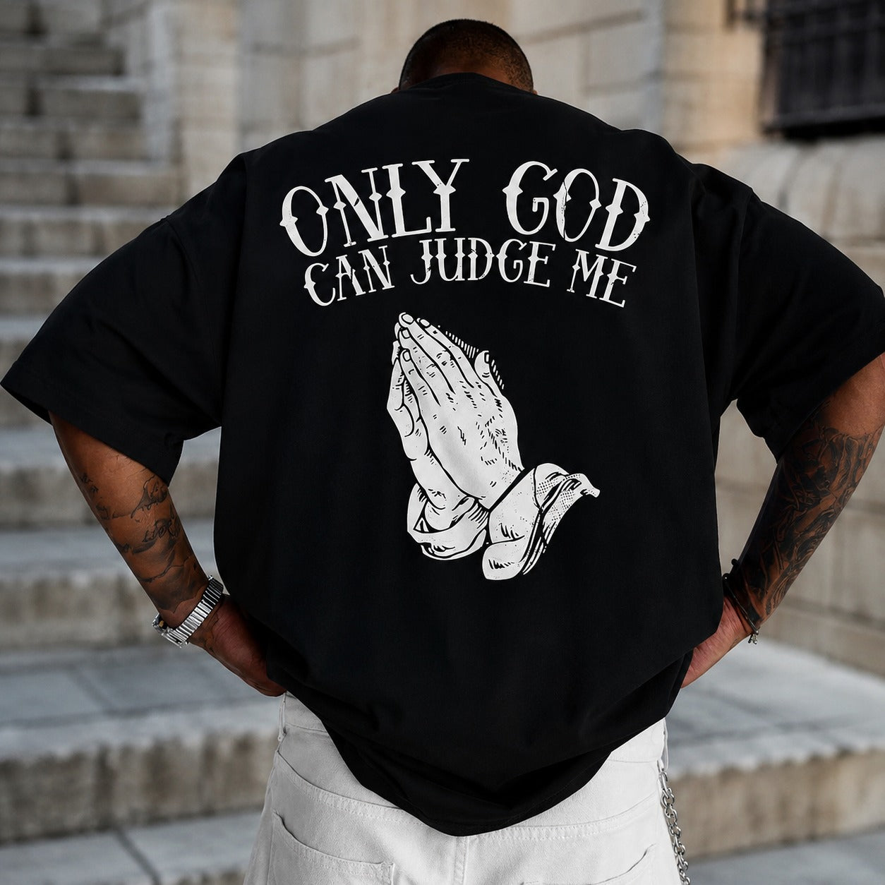 Camiseta Caleb™ com Estilo Streetwear e Estampa Posterior