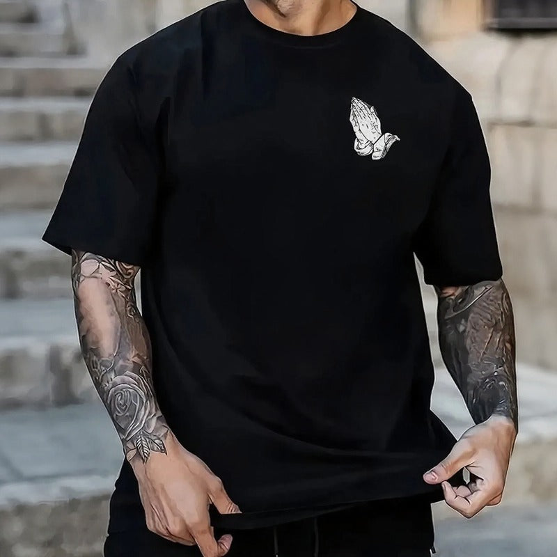 Camiseta Caleb™ com Estilo Streetwear e Estampa Posterior