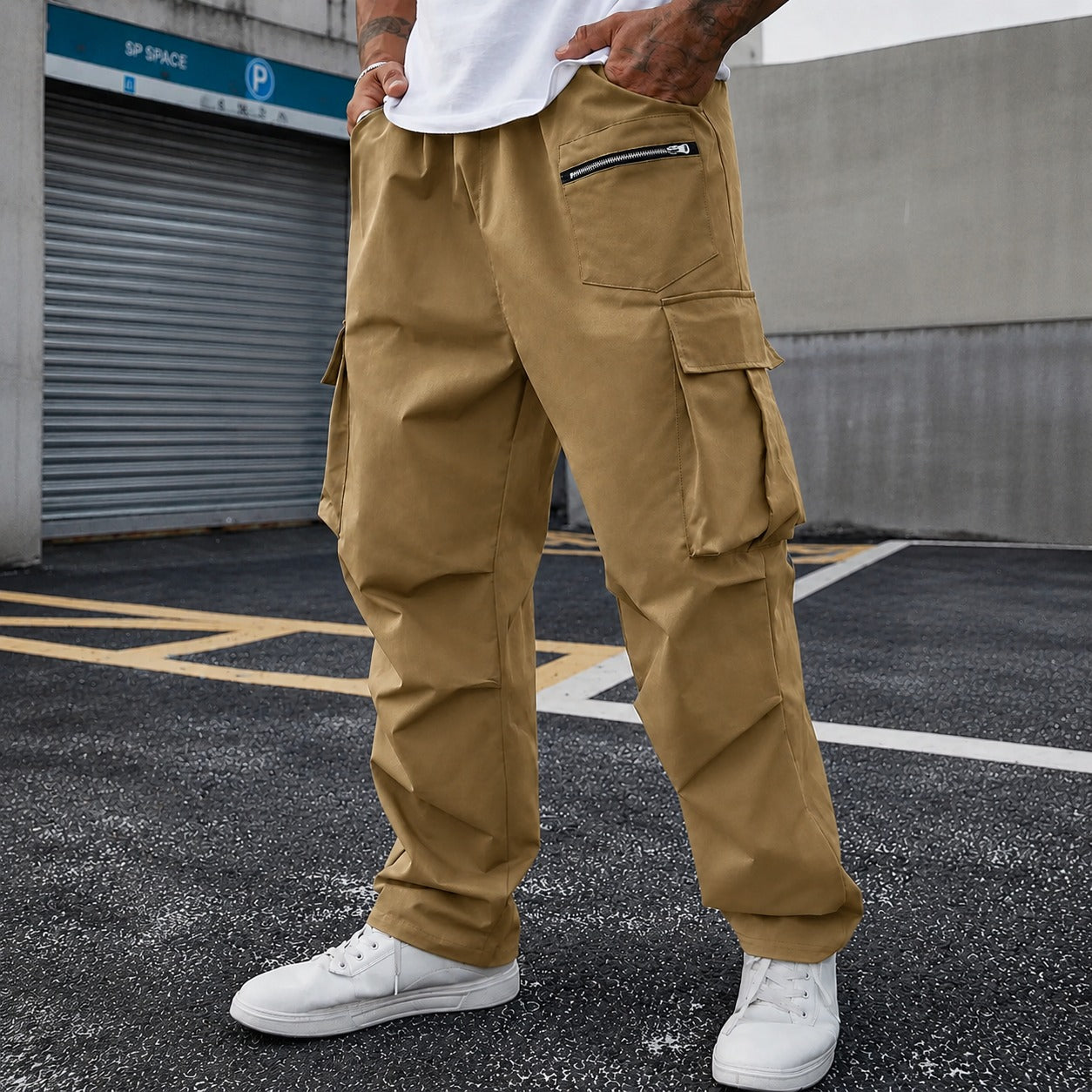 Calça Orsen™ com Bolsos Utilitários, Cós Ajustável e Modelagem Jogger / Silhueta Moderna com Ajuste Confortável.