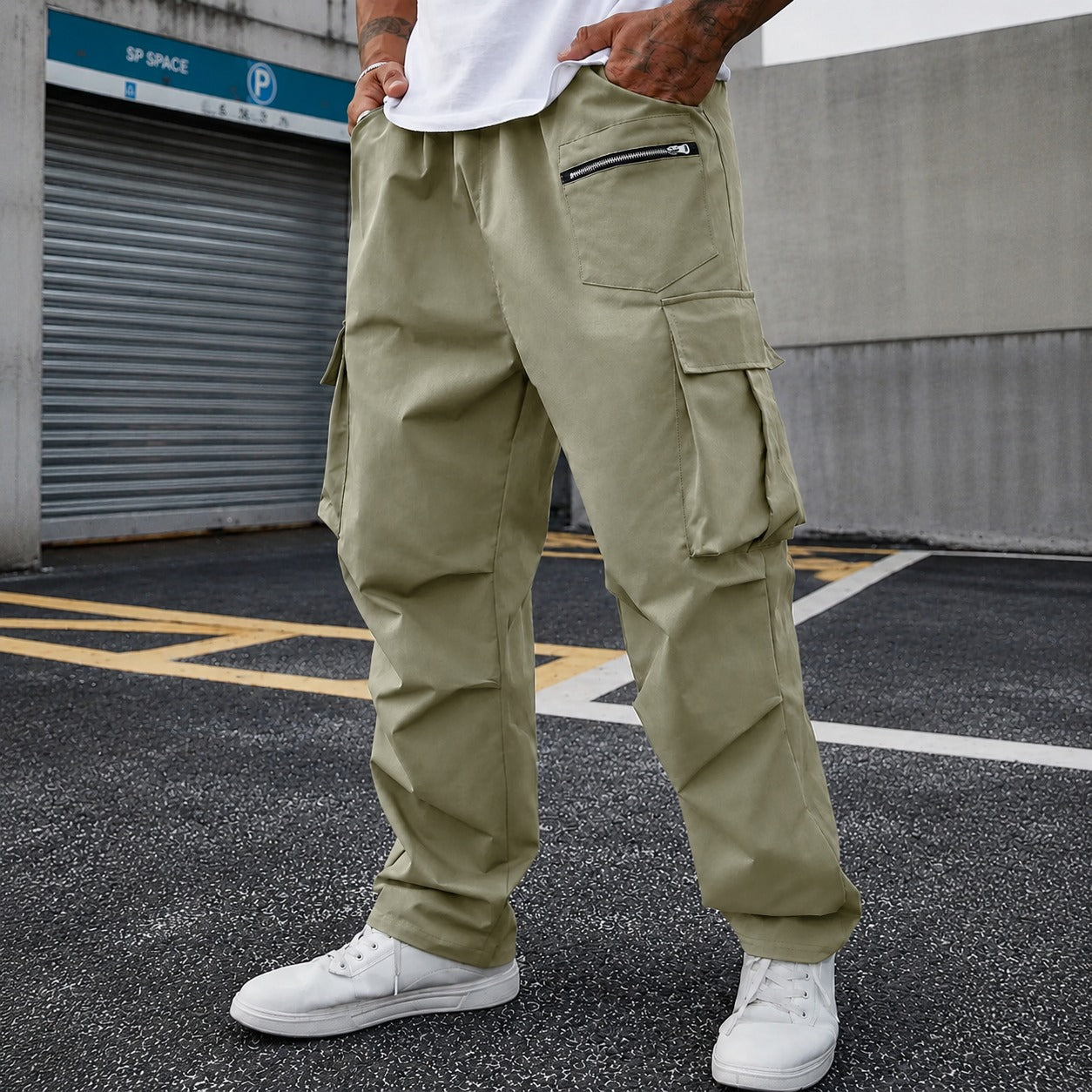 Calça Orsen™ com Bolsos Utilitários, Cós Ajustável e Modelagem Jogger / Silhueta Moderna com Ajuste Confortável.
