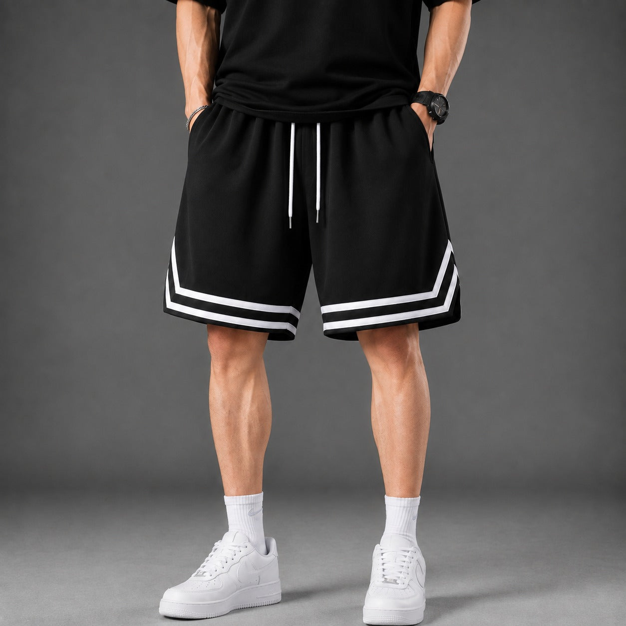 Bermuda Renzo™ com Cordão Ajustável, Detalhes Contrastantes e Design Esportivo / Ideal Para Treinos e Momentos Casuais