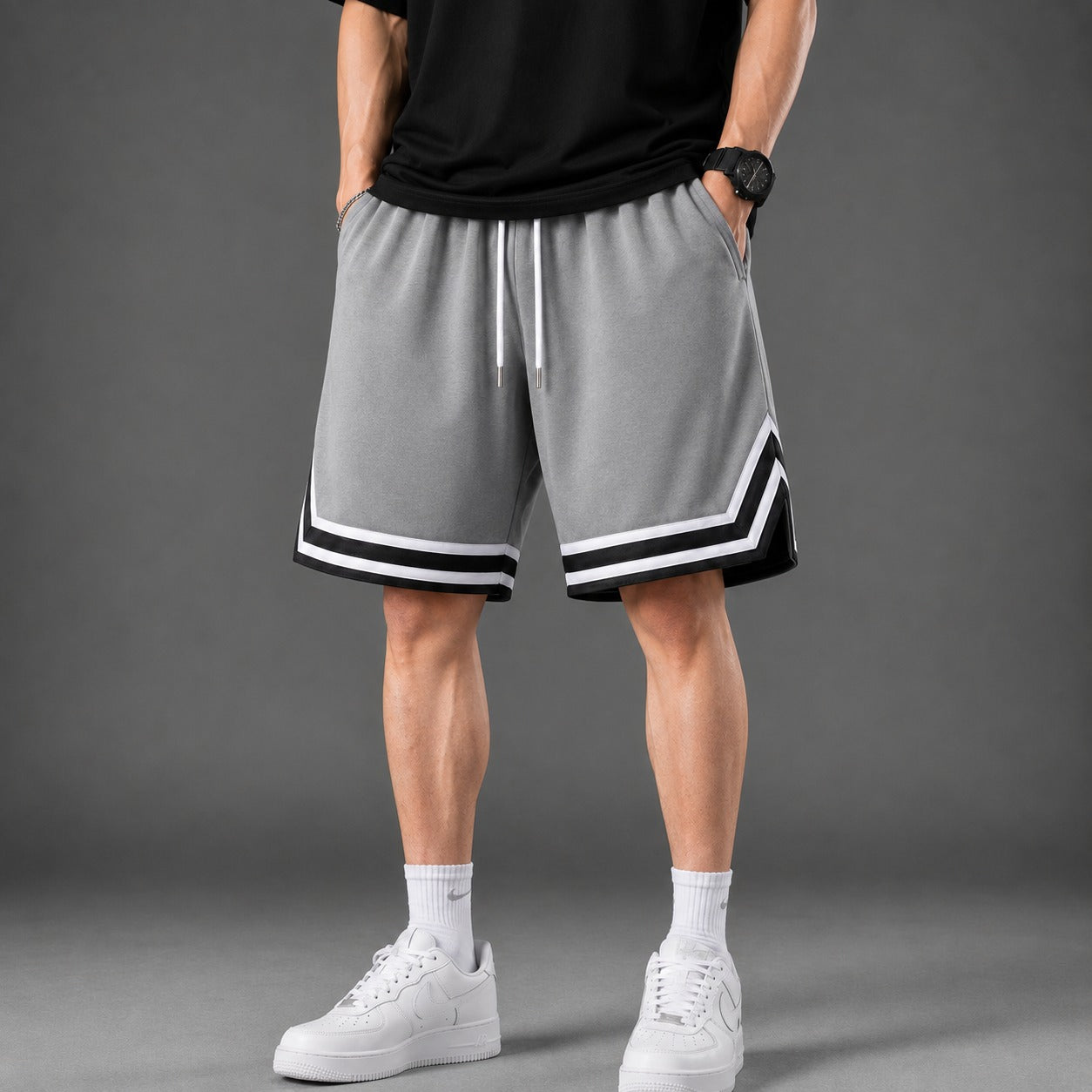 Bermuda Renzo™ com Cordão Ajustável, Detalhes Contrastantes e Design Esportivo / Ideal Para Treinos e Momentos Casuais