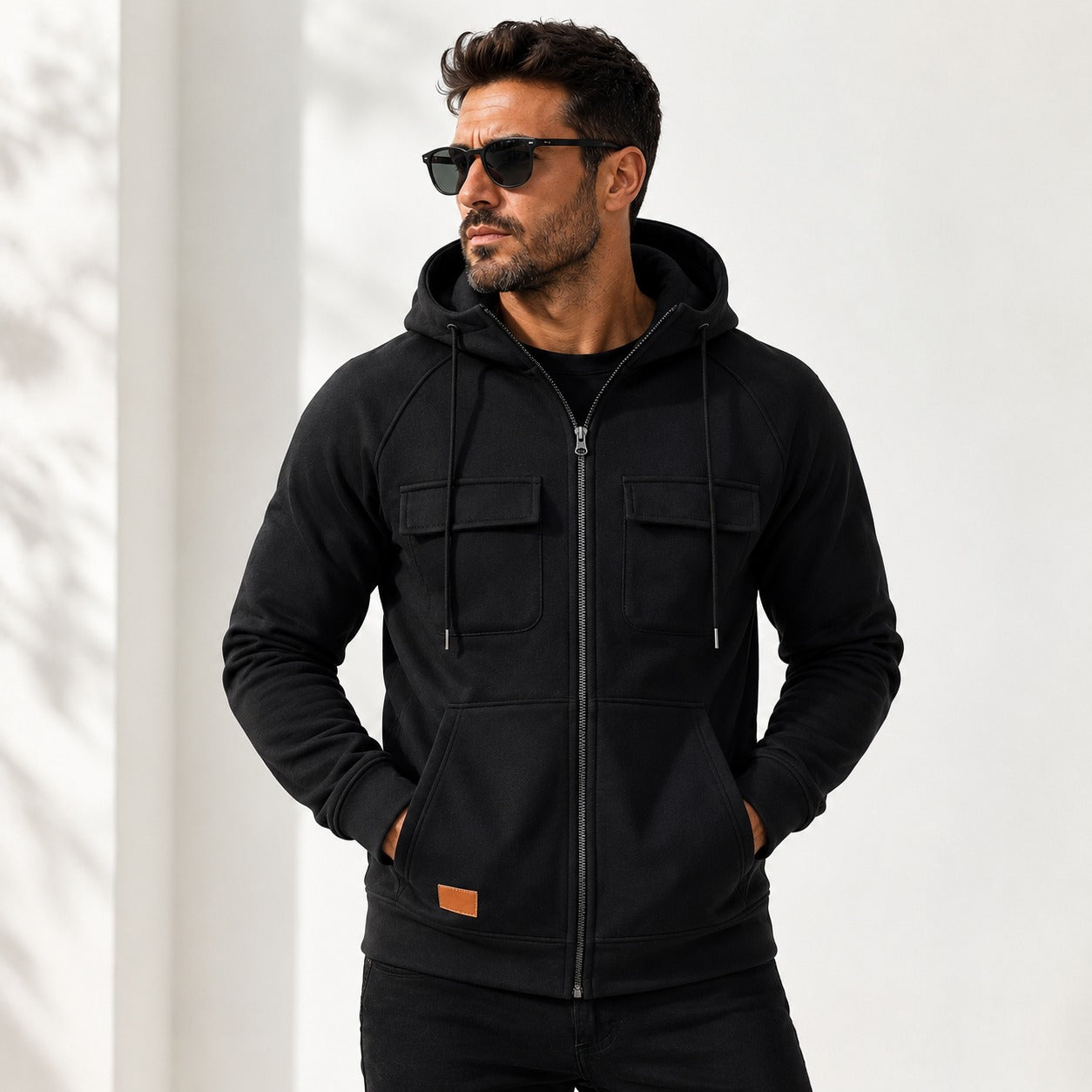 Jaqueta Torren™ com Capuz Ajustável e Bolsos Frontais com Aba