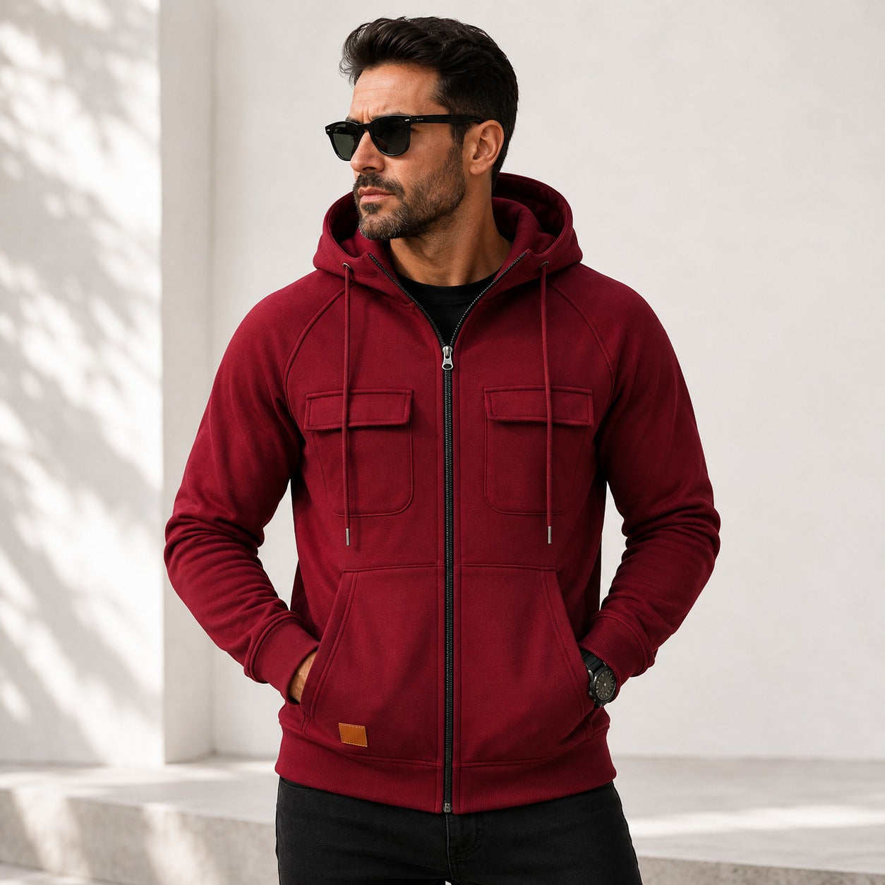Jaqueta Torren™ com Capuz Ajustável e Bolsos Frontais com Aba
