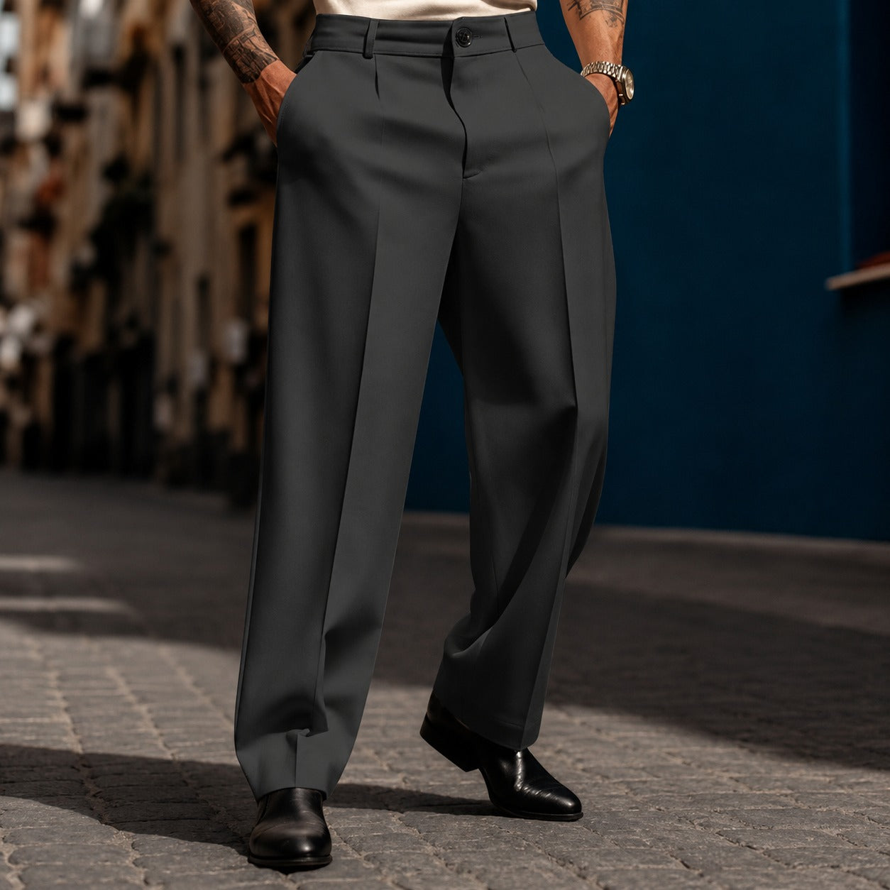Calça Marcel™ em Alfaiataria Premium com Pregas Frontais / Elegância Discreta Para Produções Bem Alinhadas.