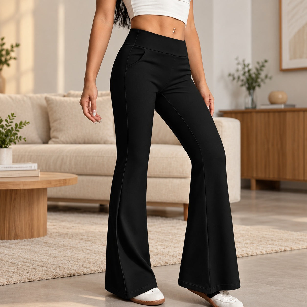 Calça Aline™ com Cintura Alta, Efeito Modelador e Barra Flare